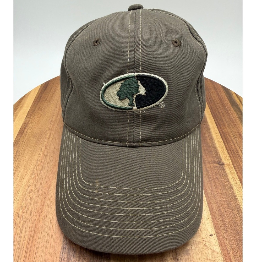 Mossy Oak Brown Embroidered Logo Hat Mens Adjustable Strapback Hunting Cap  0404